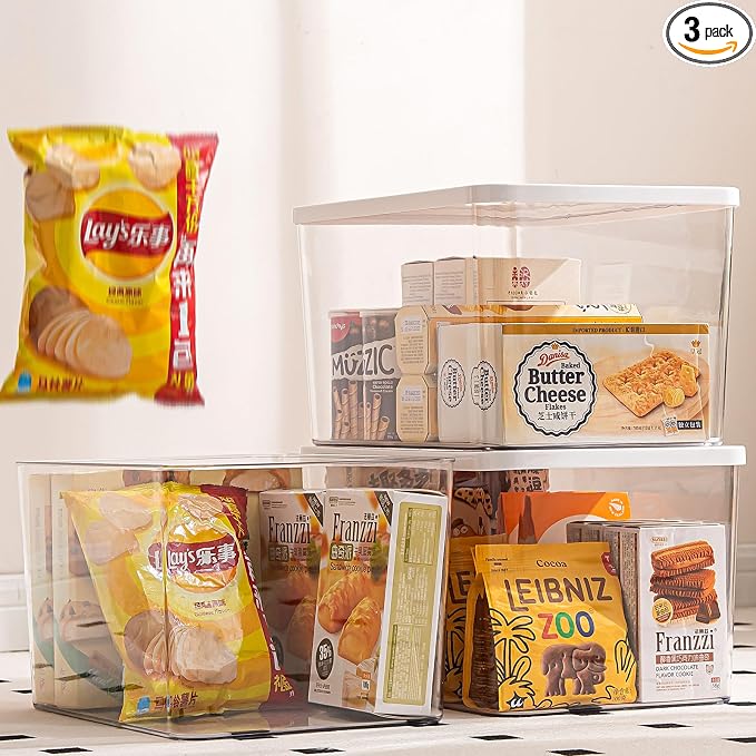 Clear plastic storage bins by GUMEIGODA
