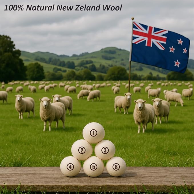 Sheep Wool Dryer Balls 6 Pack XXL Premium Natural Fabric Softener, Reusable - Image 7