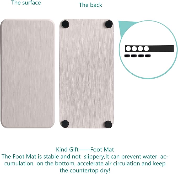 2 Pcs Water Absorbing Stone Trays, Kitchen/Bathroom Sink Soap Dish, Diatomite - Image 6