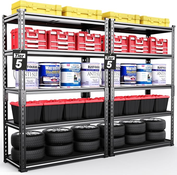 TigerParty 2050LBS Heavy Duty Garage Shelving, 5-Tier Adjustable Storage Shelves by StrongShelfSmarterStorage