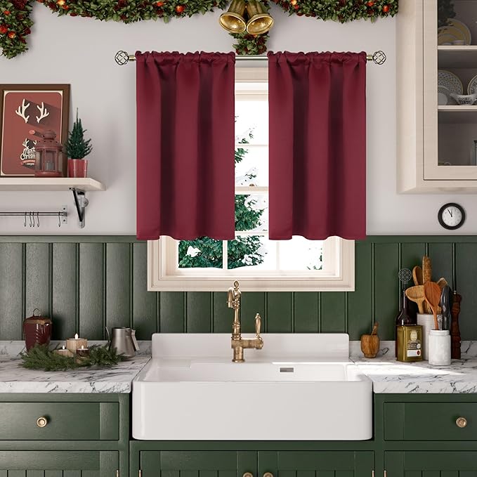 BGment Burgundy Blackout Curtains - Image 2