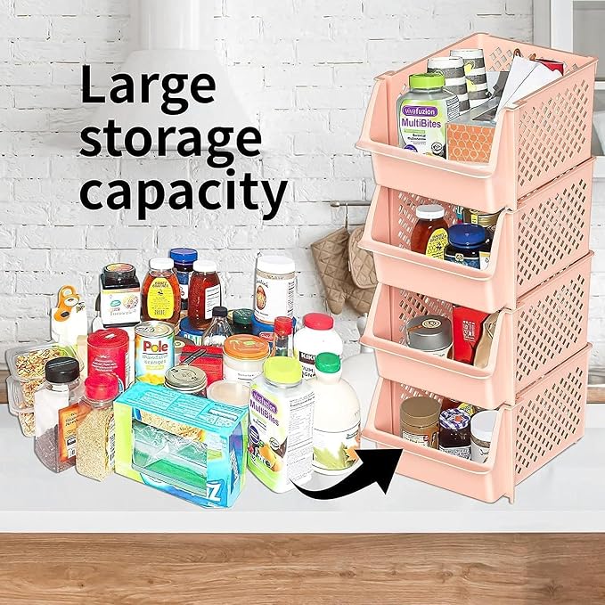 Skywin Stackable Storage Bins for Pantry, 12 Pack Stackable Bins For Organizing - Image 2