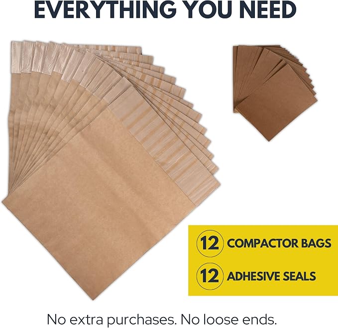 Trash Compactor Bags for Kitchen, 25% Thicker Kraft Paper Compactor Bags - Image 9