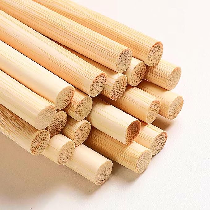 1/4 x 6 Inch 25 PCS Dowel Rods Wood Sticks Wooden Dowel Rods by DTmasao