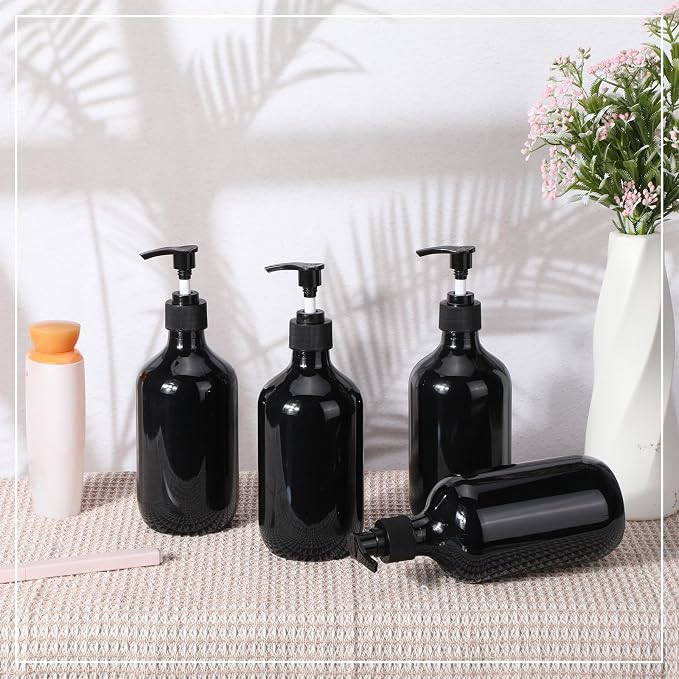 Tessco for you 12 Pack Black Soap Dispenser Empty Plastic Pump Bottles - Image 5