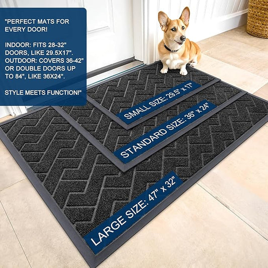 OLANLY Front Door Mat Indoor Outdoor Entrance, Waterproof All-Season, - Image 2