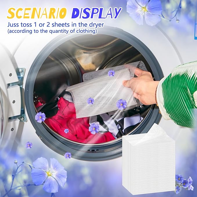 600 Count Flax Scent Dryer Sheets Fabric Softener Fresh Scent Dryer Sheets Bulk - Image 5