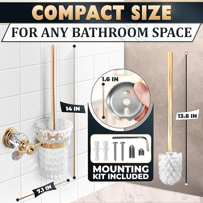 Gold Stainless Steel Toilet Brush - Image 2