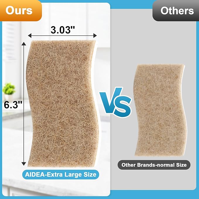 AIDEA XL Scrub Sponges Non-Scratch, Large Natural Sponge - Image 2