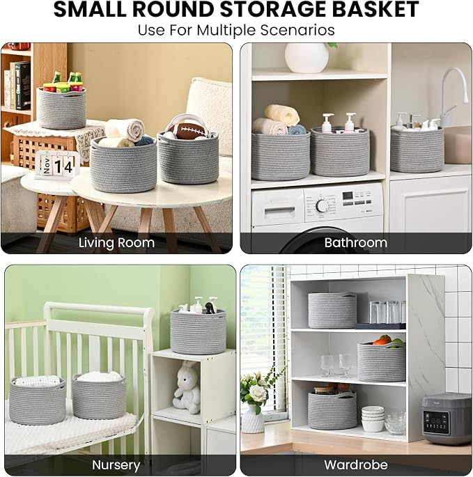 Small Storage Baskets for Organizing, Organizer Baskets for Shelves, Small - Image 5