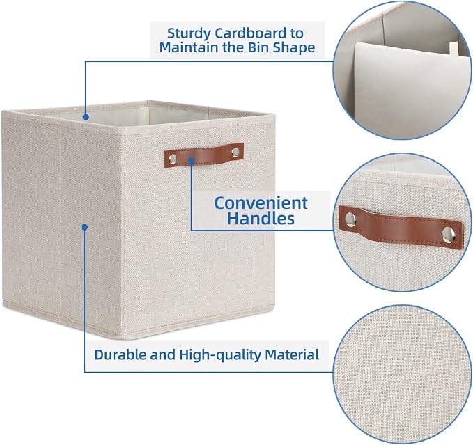 Temary Cube Storage Bins 12 Inch Storage Cubes 4PCs Fabric Organizer Bins Boxes - Image 3