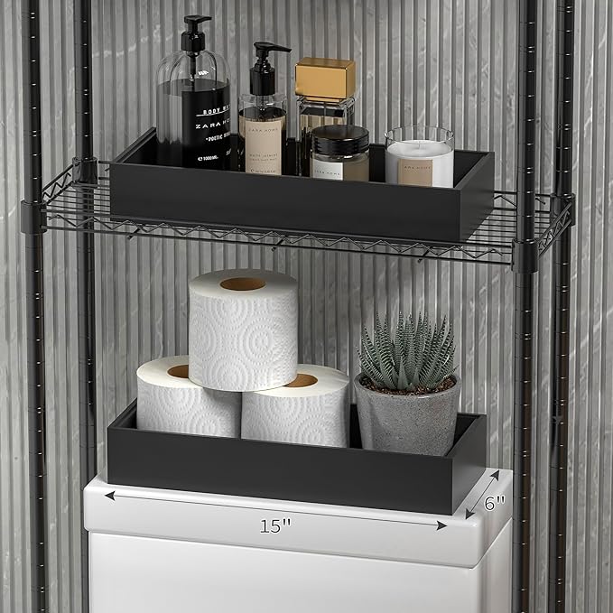 Kitchen Drawer Organizer Tray, Stackable Black Bamboo Drawer Organizer - Image 6