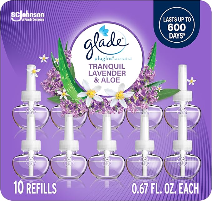 Glade PlugIns Refills Air Freshener, Tranquil Lavender & Aloe, Scented and by Glade