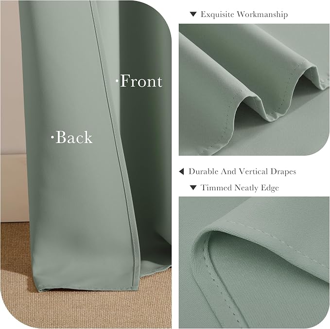 PONY DANCE Sage Green Curtains 94 Inches Long - Image 5