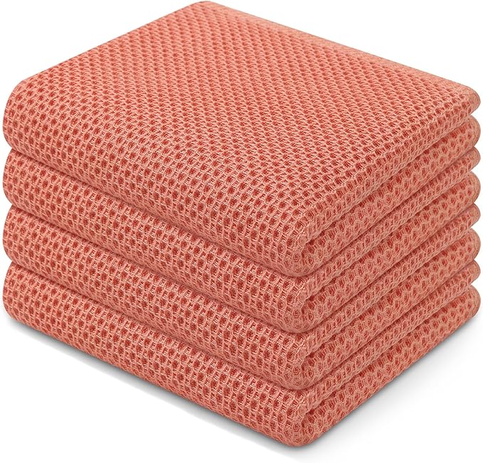 Homaxy 100% Cotton Waffle Weave Kitchen Dish Towels, Ultra Soft Absorbent Quick by Homaxy