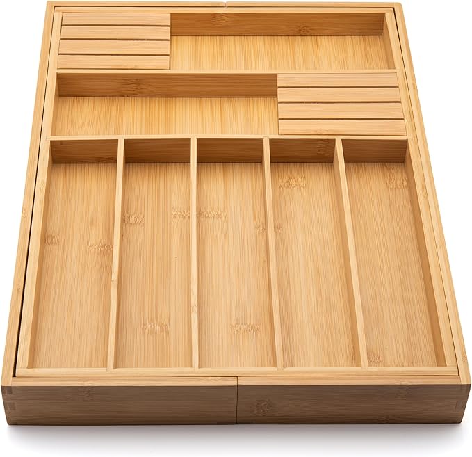 Bamboo Drawer Organizer with Knife Blocks - Image 5