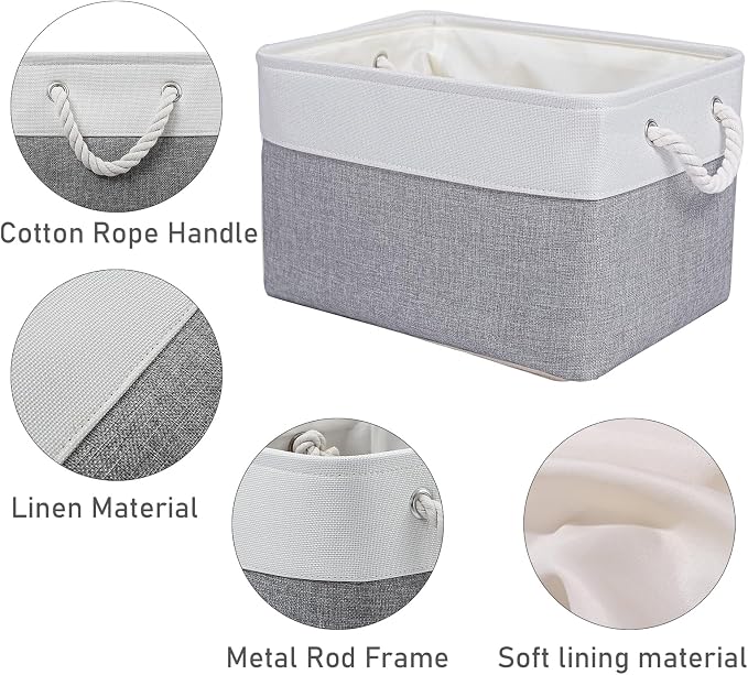 15x11x9.5 Inch Storage Baskets for Shelves, 3 Pack Storage Bins，Foldable - Image 6
