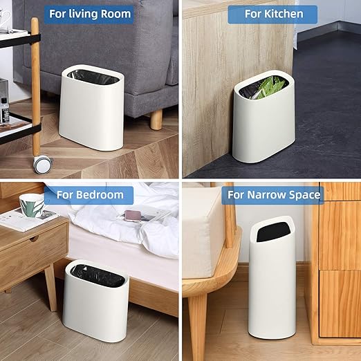 SUBEKYU 2.3 Gal Trash Can for Bathroom, Small Office Garbage Can for Kitchen - Image 6