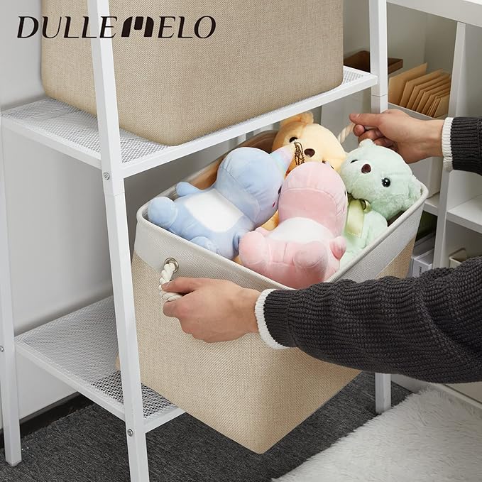 DULLEMELO Storage Baskets Large 16"x12"x12" Tall Rectangular Baskets Fabric - Image 5
