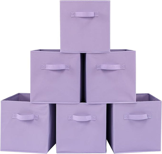 Stero 13x13x13 Inch Fabric Storage Bins 6 Pack Fun Colored Durable Storage Cubes by Stero