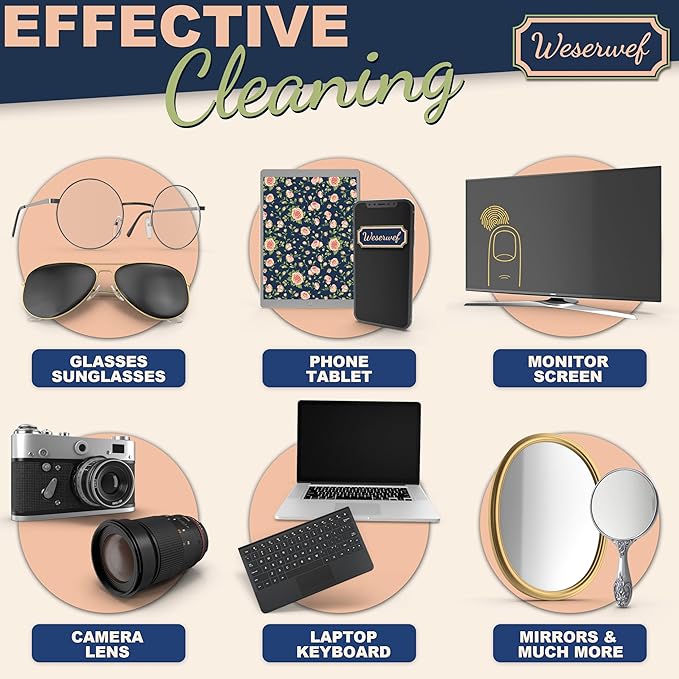 WESERWEF Design Microfiber Glasses Cleaning Cloth – Premium Cleaning Cloth - Image 4