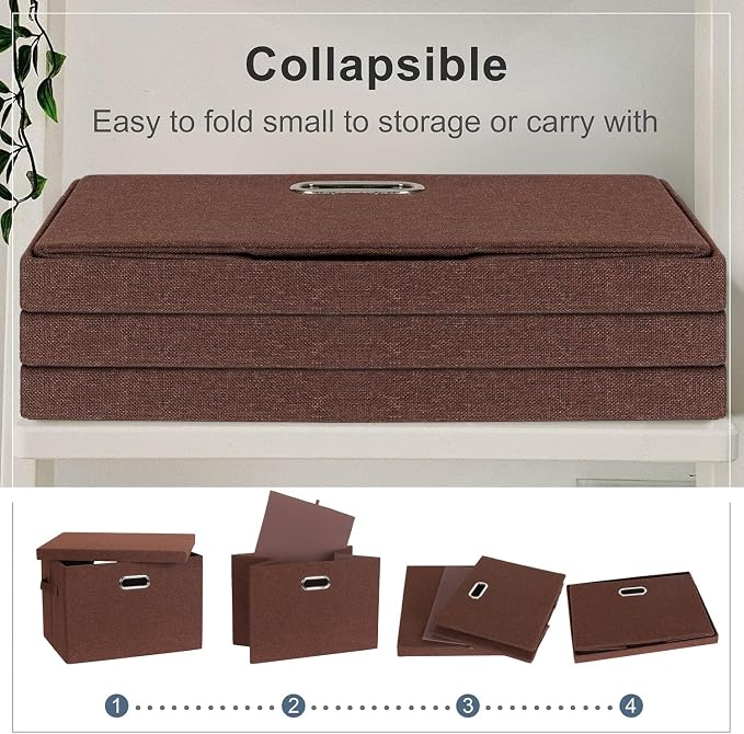 Large 17" 36 Quart Collapsible Stackable Storage Bins