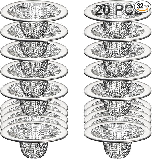 20Pcs Bathroom Sink Drain Strainer Screen Mesh, 2.75'' Stainless Steel Slop by Beyoslf