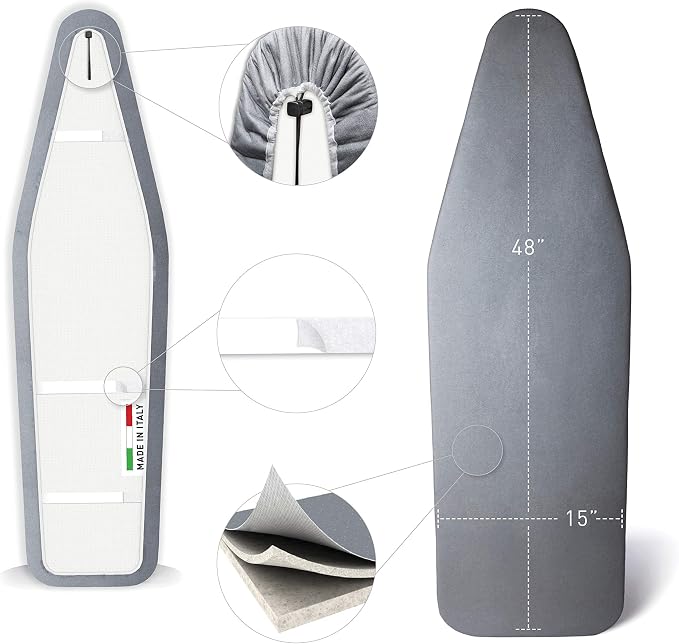 TIVIT Ironing Board Cover 15 x 48, Made in Italy. Pro Grip Pad Covers w/3 - Image 9