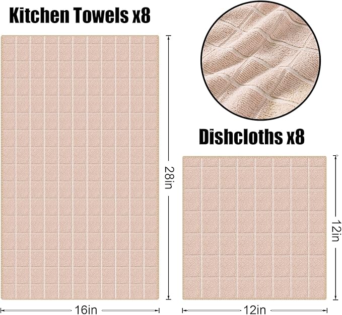 Homaxy Microfiber Kitchen Towels and Dishcloths Set, 12 Pack Soft and Absorbent - Image 6