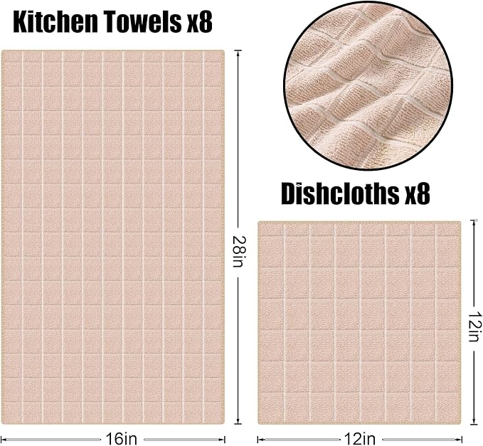Homaxy Microfiber Kitchen Towels and Dishcloths Set, 16 Pack Soft and Absorbent - Image 6