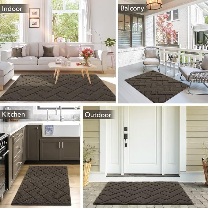 hicorfe Front Door Mat Outside Entrance, Stain and Fade Resistant, Non Slip - Image 2