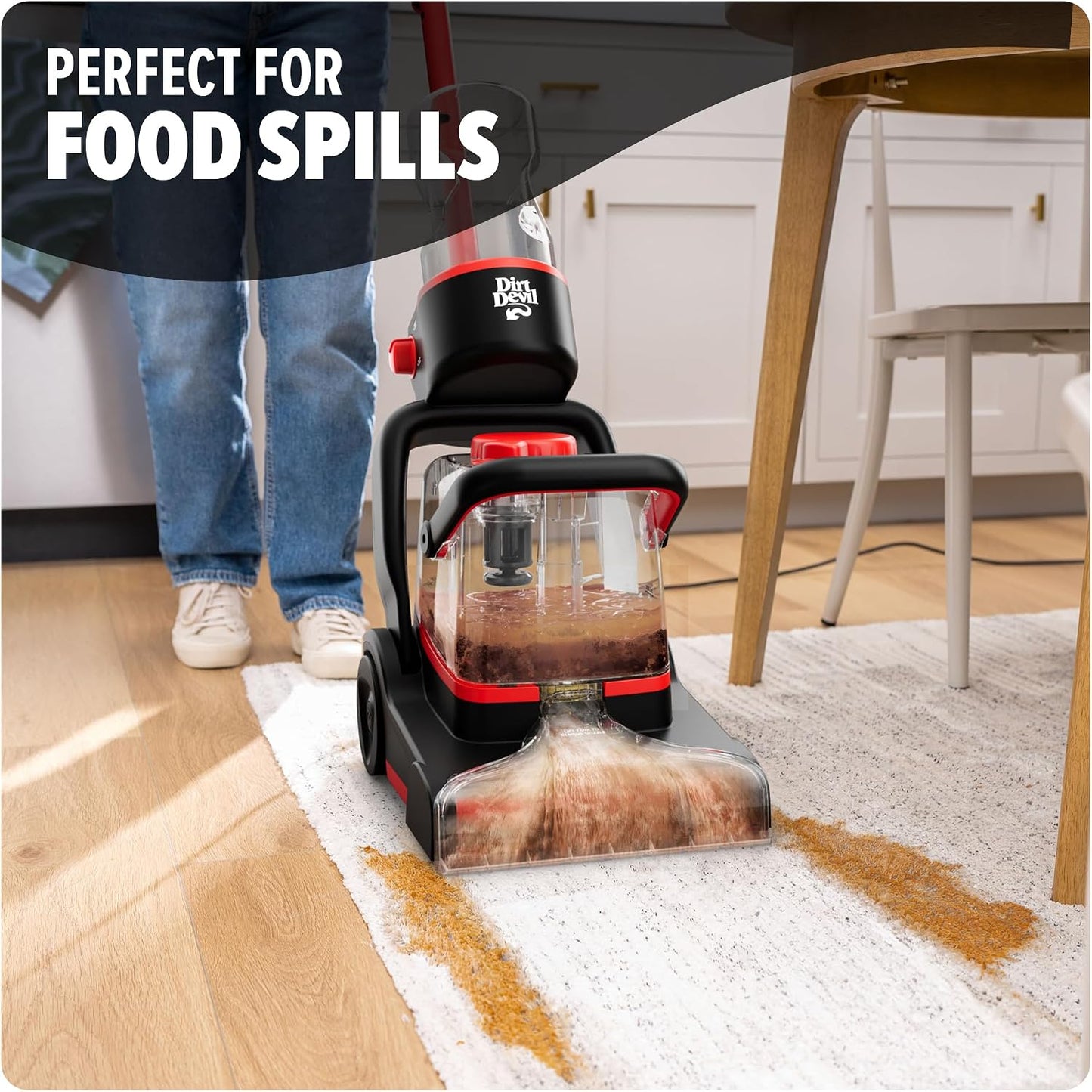 Dirt Devil Full Size Carpet Cleaner Machine for Carpet and Upholstery | Deep Cleaning Carpet Shampooer Machine with Two Cleaning Modes, Pair with Dirt Devil Carpet Cleaner Solution