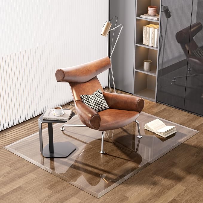 59“ x 47” Beveled Edge Glass Chair Mat by Whatssuitableisthebest