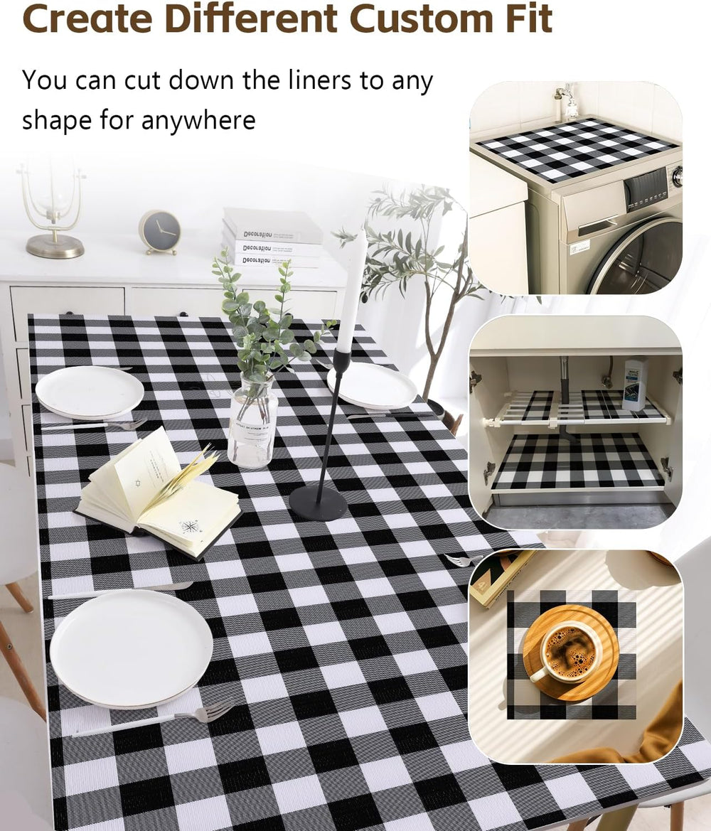 Shelf Drawer Liners for Kitchen Cabinets Non-Adhesive Black 11.8In x 30FT