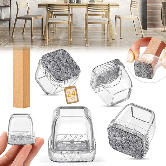 24PCS Extra Small Chair Leg Floor Protectors, Furniture Sliders, Chair Leg by Indemo