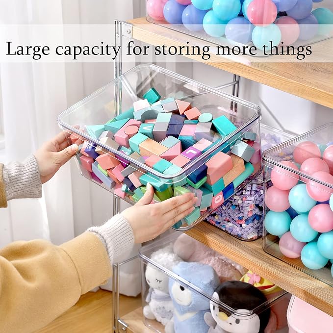 Clear Storage Bins With Lids, 5 Packs Food Storage Organizer, Cabinet Storage - Image 5