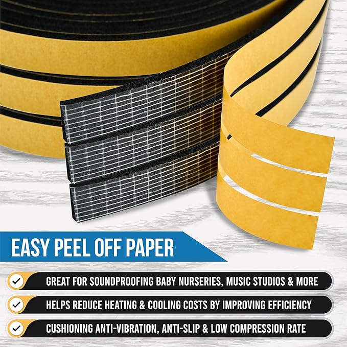 High Density Foam Weather Stripping Door Seal Strip Insulation Tape Roll - Image 7