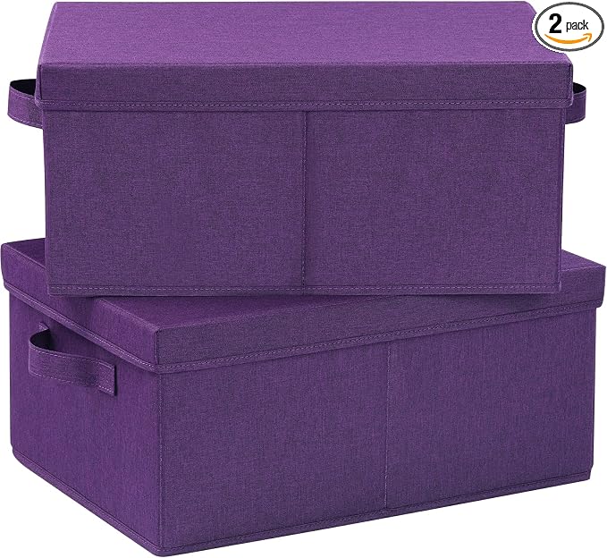 HOONEX Storage Bins with Lids for Organizing, Storage Boxes with 2 Carry by HOONEX