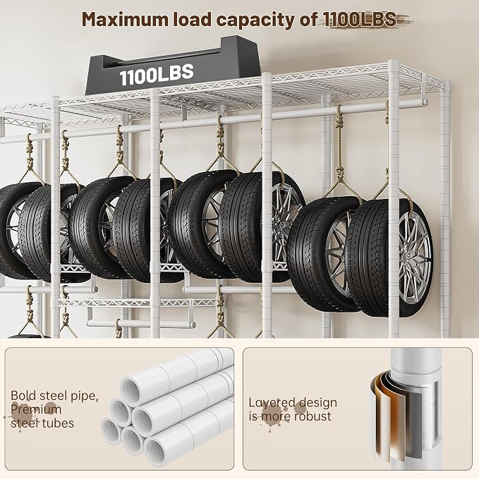 Raybee 76.9" H Clothes Rack Heavy Duty Loads 1100 LBS Metal Clothing Racks - Image 2