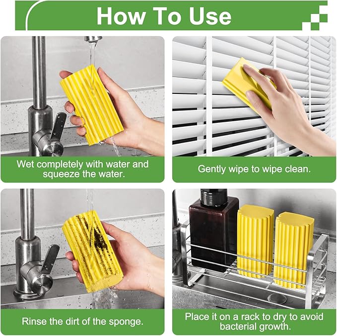 4-Pack Damp Clean Duster Sponge Brush - Image 3