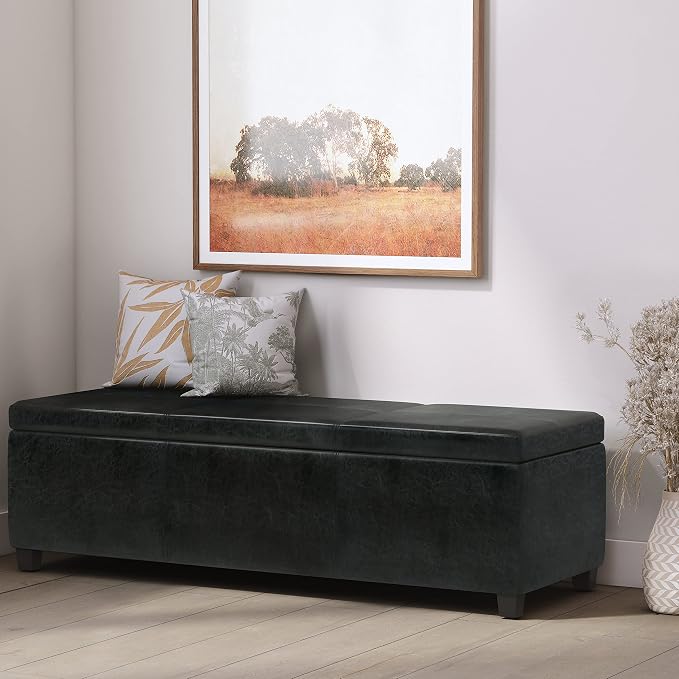 SIMPLIHOME Avalon 54 inch Wide Contemporary Rectangle Extra Large Storage - Image 2