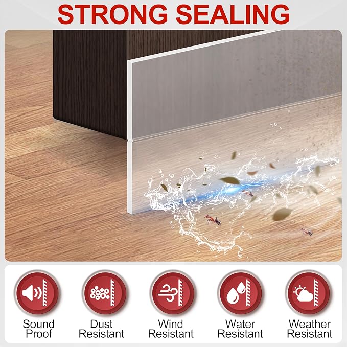 MYFAMIREA Door Weather Stripping 1IN x 20FT Door Draft Stopper Seal Tape - Image 3