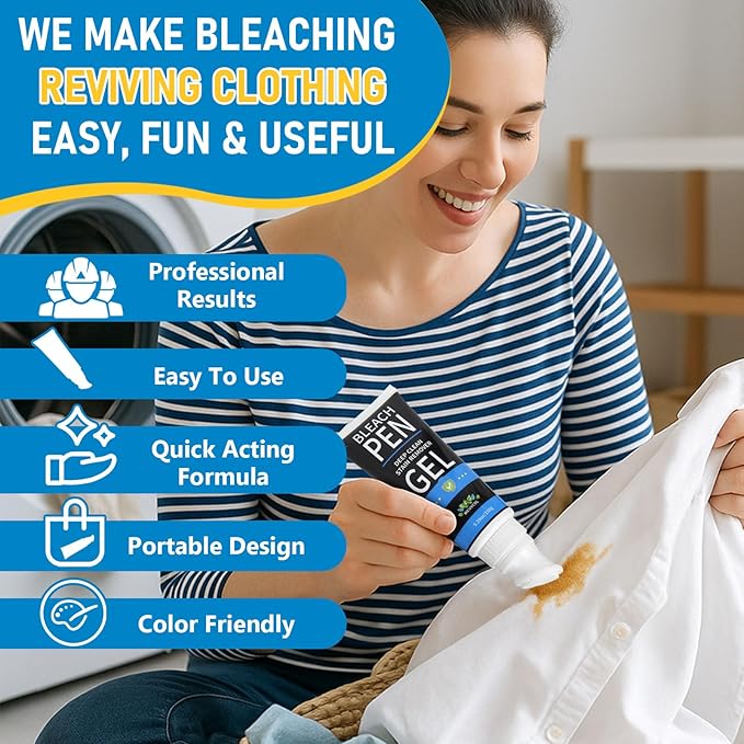 Bleach Pen for Clothing, 10.5 fl oz Stain Remover Pen for Whites & Colors - Image 4