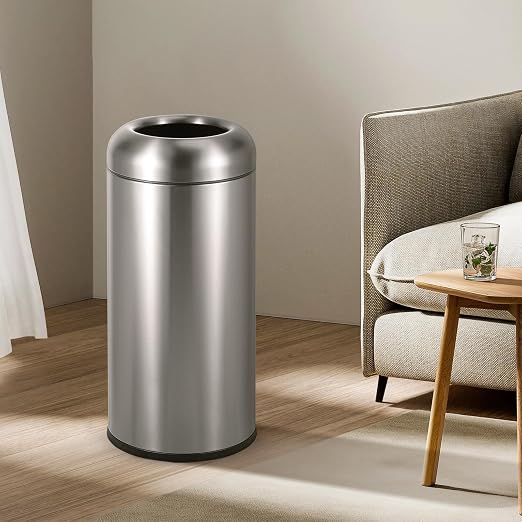 BEAMNOVA 16.5 Gallon Trash Can Open Top Outdoor Indoor Commercial Stainless - Image 8