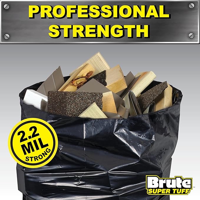 Heavy Duty Contractor Bags, Extra Large Trash Bags, Twist Tie Closure, 55 Gallon - Image 2