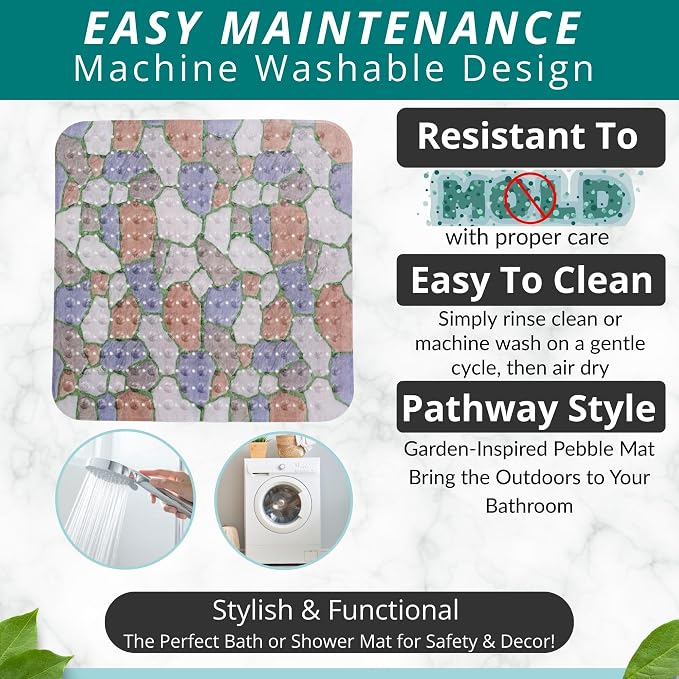 ENKOSI Extra Large Square Non Slip Shower Mat - Image 4