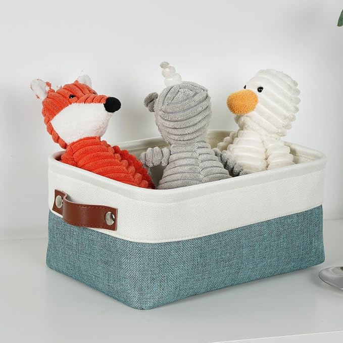 DULLEMELO Small Storage Bin, Small Fabric Rectangular Storage Basket - Image 5