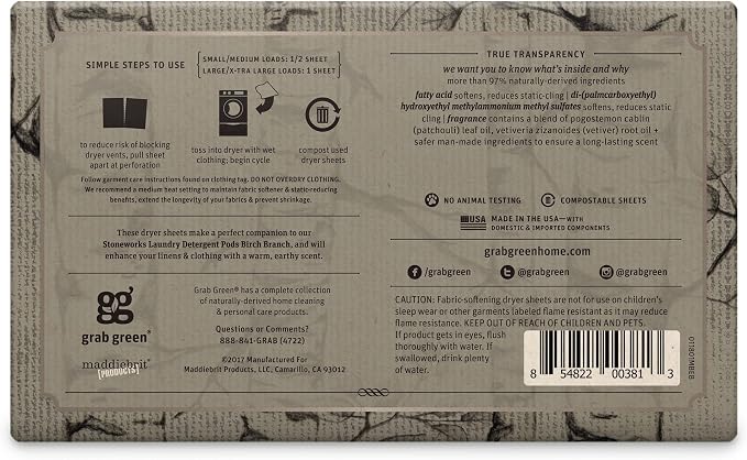 Grab Green Stoneworks Laundry Detergent Pods and Dryer Sheet Bundle, Birch - Image 14