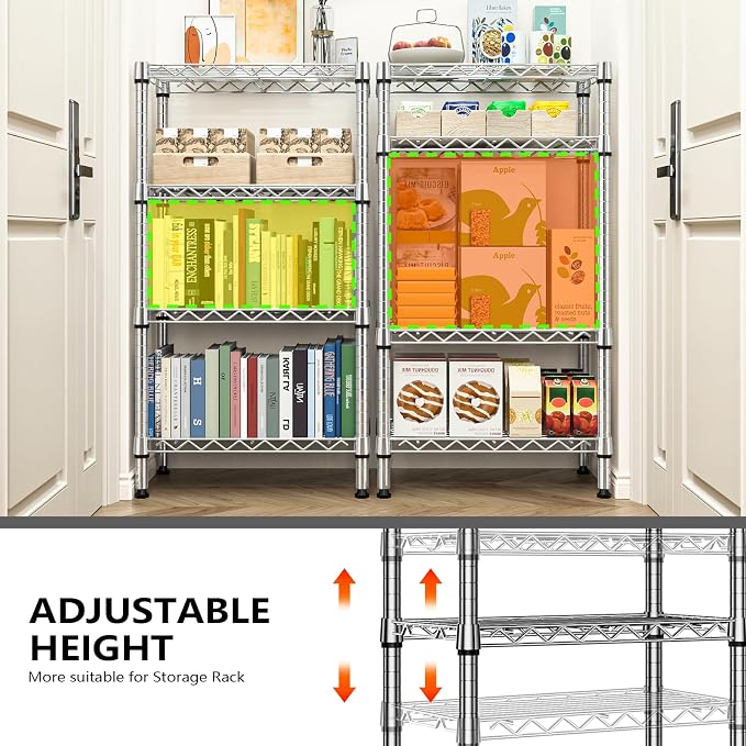 1000 lbs 4 Tier Shelf Metal Storage Shelves Wire Rack Closet Organizers - Image 6