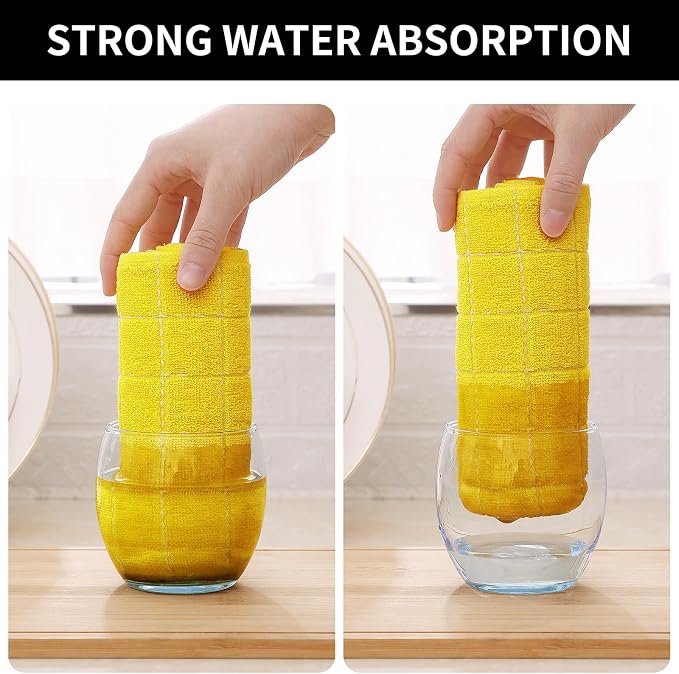 Homaxy 100% Cotton Terry Kitchen Dish Cloths, Ultra Soft and Absorbent Dish - Image 3